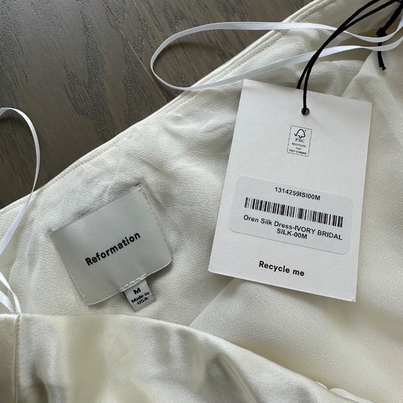Reformation OREN White Ivory Strapless Maxi Dress Wedding Scarf MEDIUM w/ tags - Picture 4 of 10